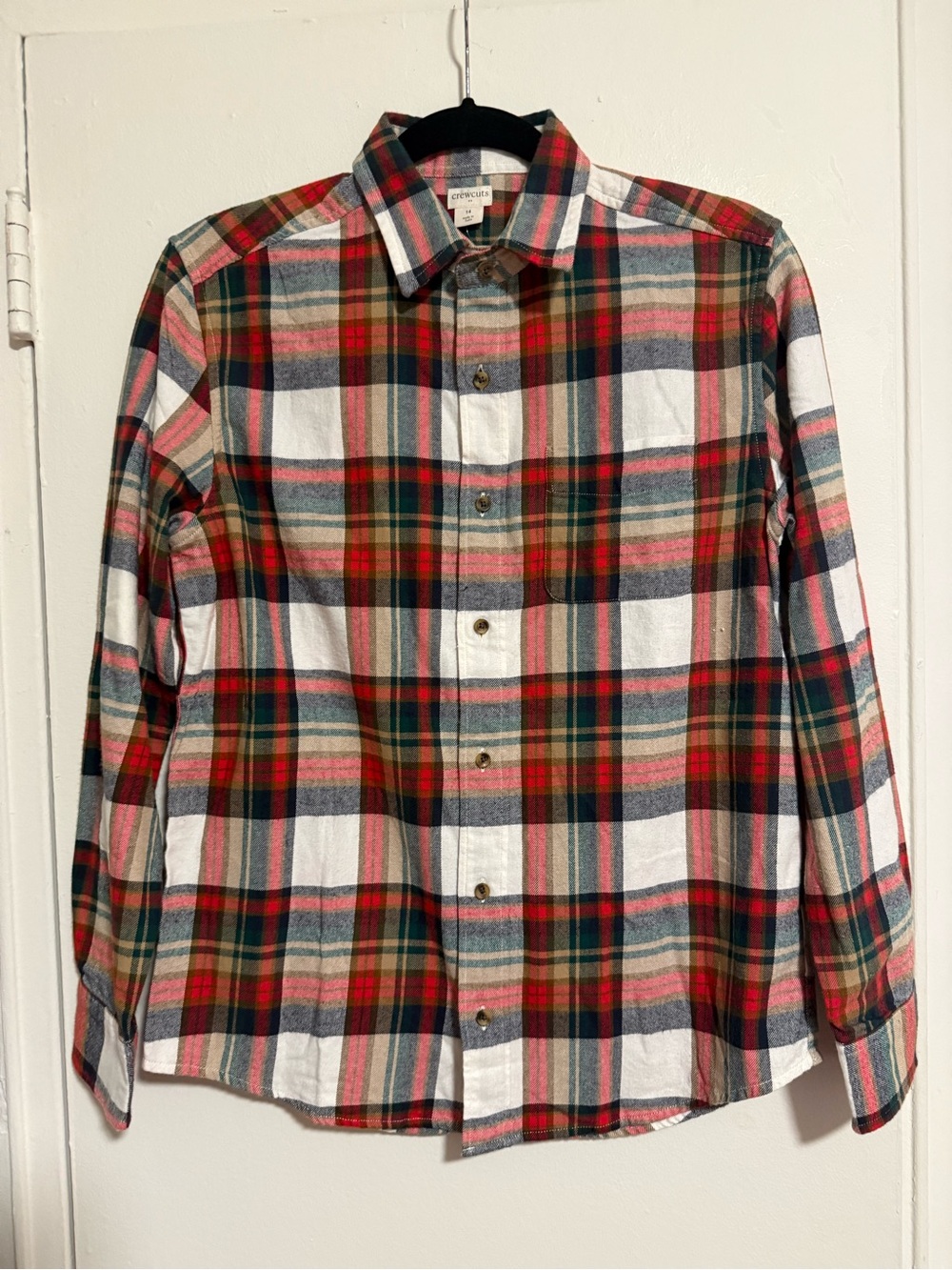 Crewcuts Red, Green & White Plaid Button-Down Shirt